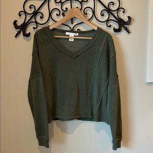 ALTAR'D STATE CROPPED OVERSIZED SWEATER GREEN SIZE MEDIUM